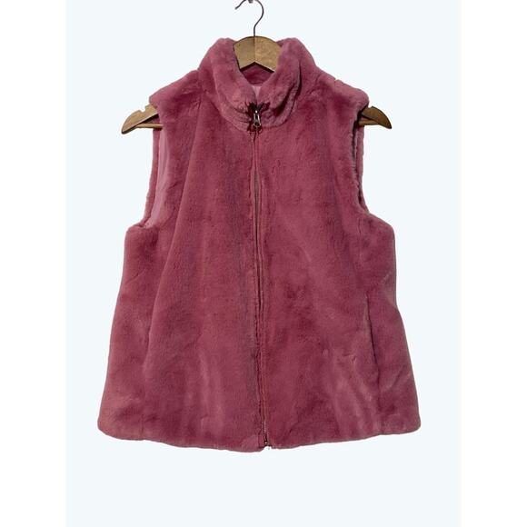 J.Crew Faux Fur Vest Women’s Small Full Zip Mock Neck Lined - Picture 1 of 8